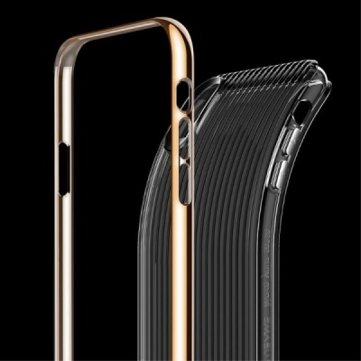 „Usams“ Senior pastiprinātas aizsardzības dzidrs apmales zeltā krāsā Apple iPhone X (iPhone Xs) apvalks / Vacins.lv