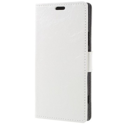 Sony Xperia XZ1 atverčiamas baltas odinis dėklas, knygutė - piniginė / Priedai.lt