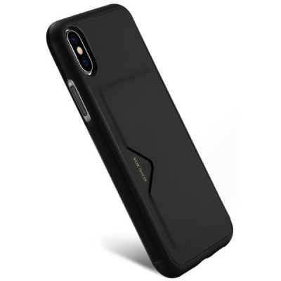 Apple iPhone X (iPhone Xs) „Dux Ducis“ Pocard melns silikons apvalks / vacins.lv
