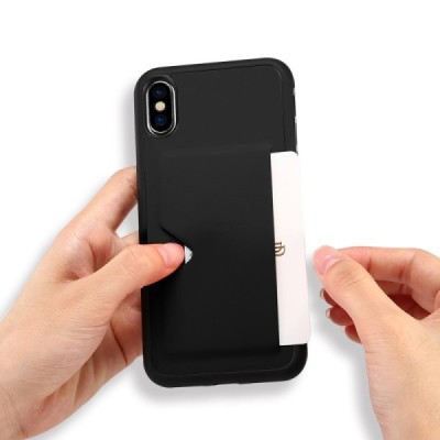 Apple iPhone X (iPhone Xs) „Dux Ducis“ Pocard melns silikons apvalks / vacins.lv