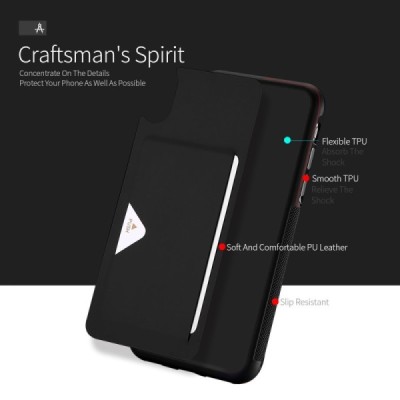 Apple iPhone X (iPhone Xs) „Dux Ducis“ Pocard melns silikons apvalks / vacins.lv