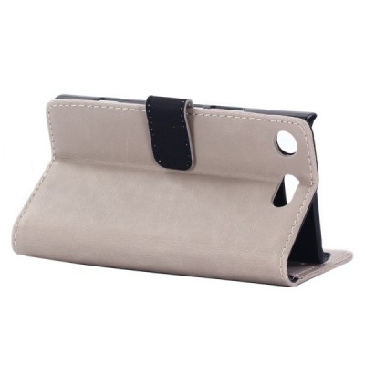 Sony Xperia XZ1 atvēramais ādas smilšains retro maciņš (maks) / Vacins.lv