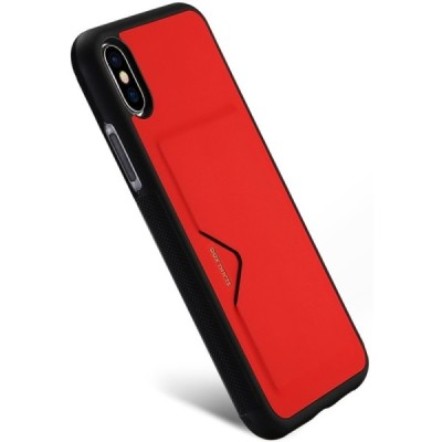 Apple iPhone X (iPhone Xs) „Dux Ducis“ Pocard sarkans silikons apvalks / vacins.lv