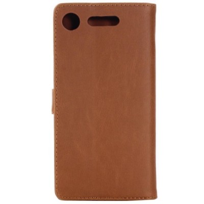 Sony Xperia XZ1 atvēramais ādas brūns retro maciņš (maks) / Vacins.lv