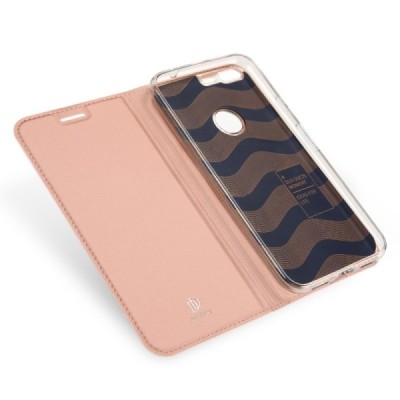 Google Pixel XL „Dux Ducis“ Skin sērijas rozs ādas atvērams maciņš / Vacins.lv