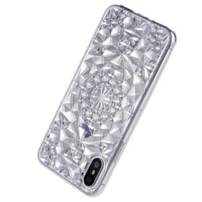 SULADA Diamond Apple iPhone X (iPhone Xs) skaidrus kieto silikono dėklas / Priedai.lt