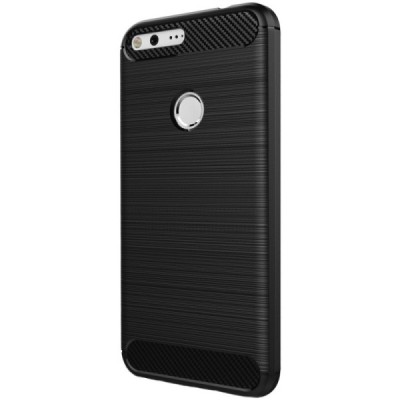 Google Pixel XL „Carbon“ cieta silikona (TPU) melns apvalks / vacins.lv