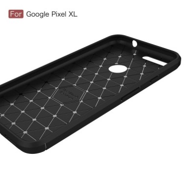 Google Pixel XL „Carbon“ cieta silikona (TPU) melns apvalks / vacins.lv