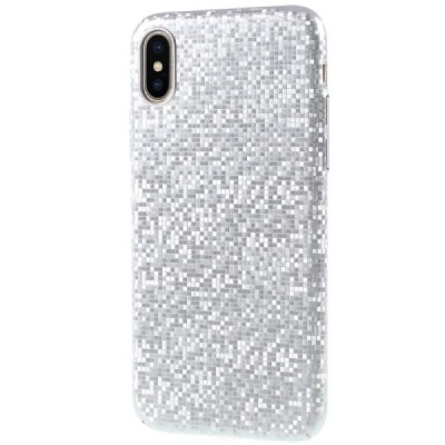Apple iPhone X (iPhone Xs) Disco plastmasas sudrabs apvalks / vacins.lv