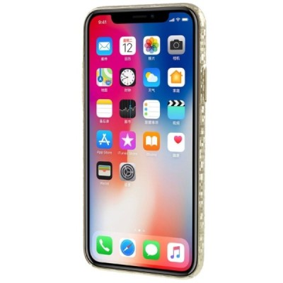 Apple iPhone X (iPhone Xs) Disco plastikinis auksinis dėklas - nugarėlė / Priedai.lt