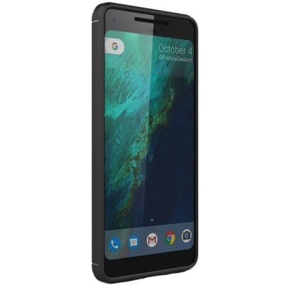 Google Pixel 2 „Carbon“ cieta silikona (TPU) melns apvalks / vacins.lv