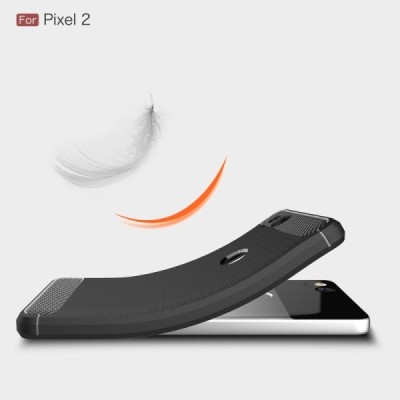 Google Pixel 2 „Carbon“ cieta silikona (TPU) melns apvalks / vacins.lv