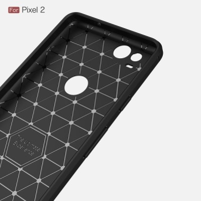 Google Pixel 2 „Carbon“ cieta silikona (TPU) melns apvalks / vacins.lv