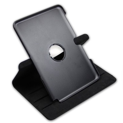 Atverčiamas juodas odinis Samsung Galaxy Note 10.1 N8000 (N8010) dėklas (dėkliukas), sukiojamas 360° / Priedai.lt
