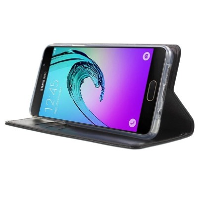 Mercury Blue Moon Samsung Galaxy A5 (2016) A510 atvērams melns ādas maciņš / Vacins.lv