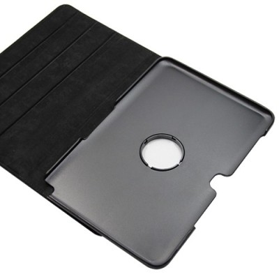 Atverčiamas juodas odinis Samsung Galaxy Note 10.1 N8000 (N8010) dėklas (dėkliukas), sukiojamas 360° / Priedai.lt