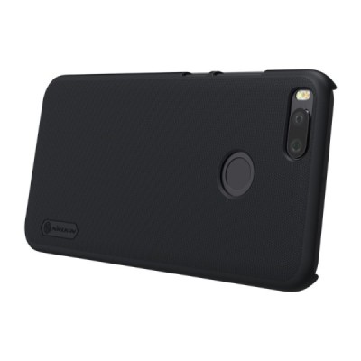 Xiaomi Mi A1 un Mi 5X Nillkin Frosted Shield melns plastmasas apvalks / vacins.lv