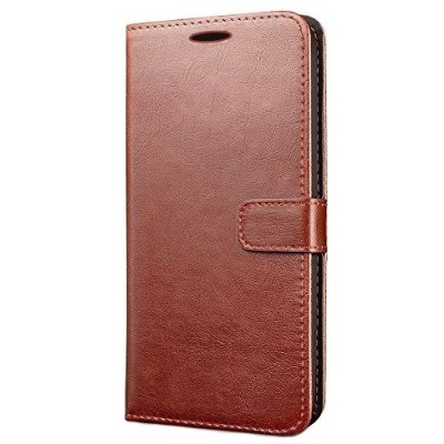 Huawei Y6 2017 / Y5 2017 (Nova Young) atvēramais ādas tumši brūns retro maciņš (maks) / Vacins.lv