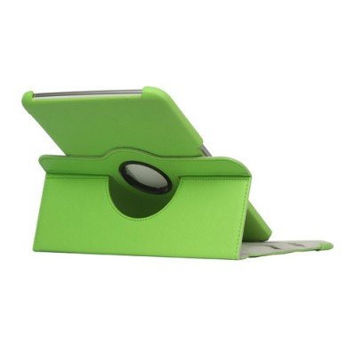 Atverčiamas žalias odinis Samsung Galaxy Note 10.1 N8000 (N8010) dėklas (dėkliukas), sukiojamas 360° / Priedai.lt