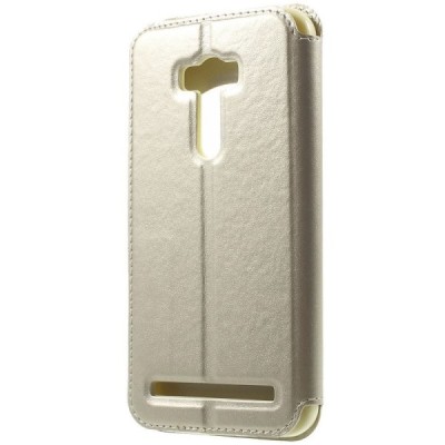 Asus Zenfone Selfie (ZD551KL) Roar Noble ādas atvēramais zelta futrālis / Vacins.lv