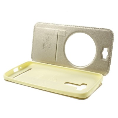 Asus Zenfone Selfie (ZD551KL) Roar Noble ādas atvēramais zelta futrālis / Vacins.lv