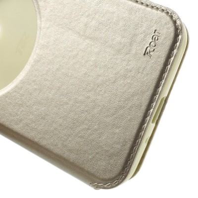 Asus Zenfone Selfie (ZD551KL) Roar Noble ādas atvēramais zelta futrālis / Vacins.lv