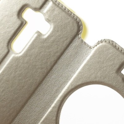 Asus Zenfone Selfie (ZD551KL) Roar Noble ādas atvēramais zelta futrālis / Vacins.lv