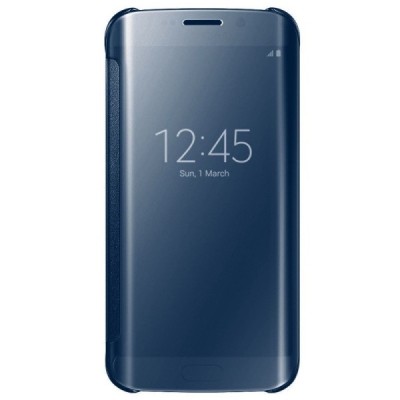 Samsung Galaxy S6 Edge+ (G928) plastmasas atvērams zils ādas maciņš / Vacins.lv