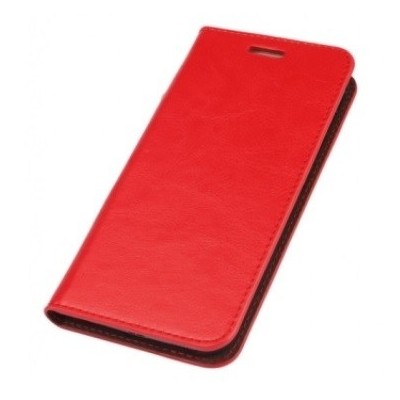 Samsung Galaxy S6 Edge (G925) „Faux Leather“ solīds atvēramais ādas sarkans maciņš - maks / Vacins.lv
