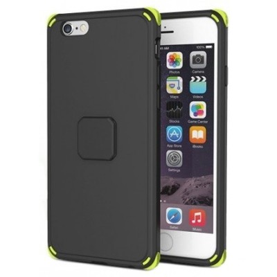 Apple iPhone 6S Plus Rock Moc pastiprinātas aizsardzības melns apvalks / Vacins.lv