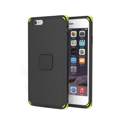 Rock Moc sustiprintos apsaugos Apple iPhone 6 ir Apple iPhone 6S juodas kieto silikono (TPU) ir plastiko dėklas / Priedai.lt