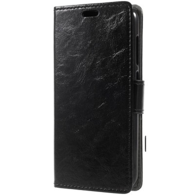 Xiaomi Redmi 5A atvēramais ādas melns maciņš, grāmata (maks) / Vacins.lv