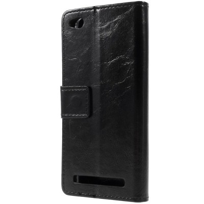 Xiaomi Redmi 5A atvēramais ādas melns maciņš, grāmata (maks) / Vacins.lv