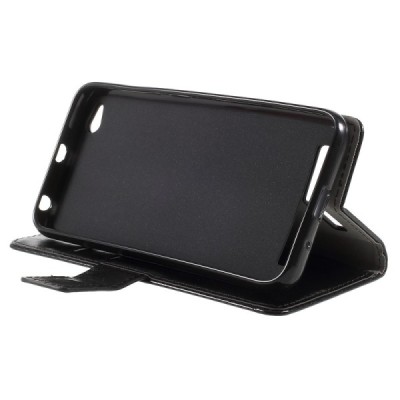 Xiaomi Redmi 5A atvēramais ādas melns maciņš, grāmata (maks) / Vacins.lv