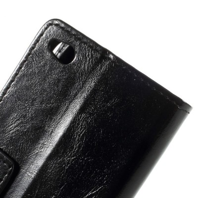 Xiaomi Redmi 5A atvēramais ādas melns maciņš, grāmata (maks) / Vacins.lv