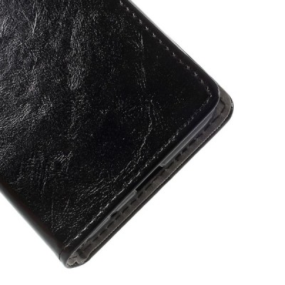 Xiaomi Redmi 5A atvēramais ādas melns maciņš, grāmata (maks) / Vacins.lv