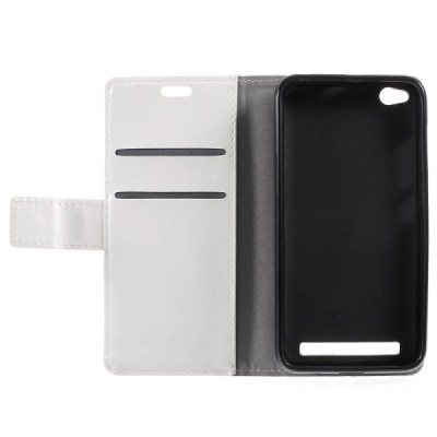 Xiaomi Redmi 5A atvēramais ādas balts maciņš, grāmata (maks) / Vacins.lv