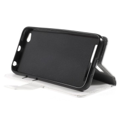 Xiaomi Redmi 5A atvēramais ādas balts maciņš, grāmata (maks) / Vacins.lv