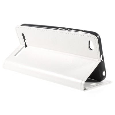 Xiaomi Redmi 5A atvēramais ādas balts maciņš, grāmata (maks) / Vacins.lv