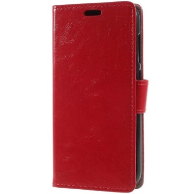 Xiaomi Redmi 5A atvēramais ādas sarkans maciņš, grāmata (maks) / Vacins.lv