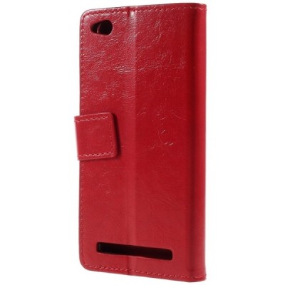 Xiaomi Redmi 5A atvēramais ādas sarkans maciņš, grāmata (maks) / Vacins.lv