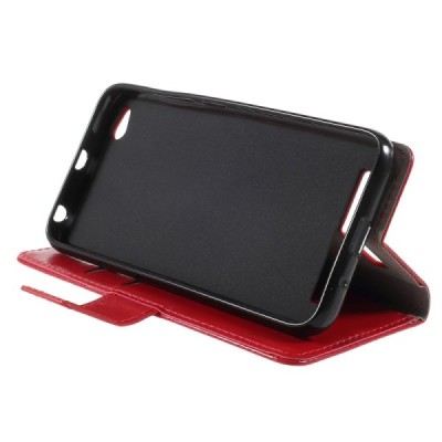 Xiaomi Redmi 5A atvēramais ādas sarkans maciņš, grāmata (maks) / Vacins.lv