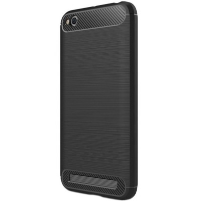 Xiaomi Redmi 5A „Carbon“ cieta silikona (TPU) melns apvalks / vacins.lv