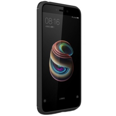 Xiaomi Redmi 5A „Carbon“ cieta silikona (TPU) melns apvalks / vacins.lv