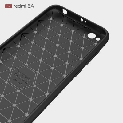 Xiaomi Redmi 5A „Carbon“ cieta silikona (TPU) melns apvalks / vacins.lv