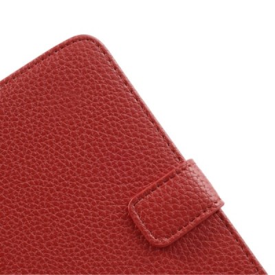 Nokia Lumia 625 atvēramais sarkans ādas Litchi maciņš (maks) / Vacins.lv