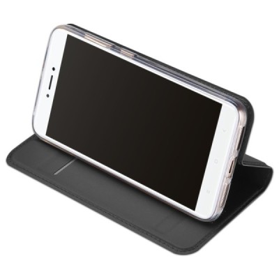 Xiaomi Redmi Note 5A (Y1) „Dux Ducis“ Skin sērijas melns ādas atvērams maciņš / Vacins.lv