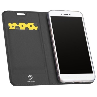 Xiaomi Redmi Note 5A (Y1) „Dux Ducis“ Skin sērijas melns ādas atvērams maciņš / Vacins.lv