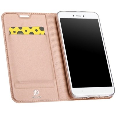 Xiaomi Redmi Note 5A (Y1) „Dux Ducis“ Skin sērijas rozs ādas atvērams maciņš / Vacins.lv