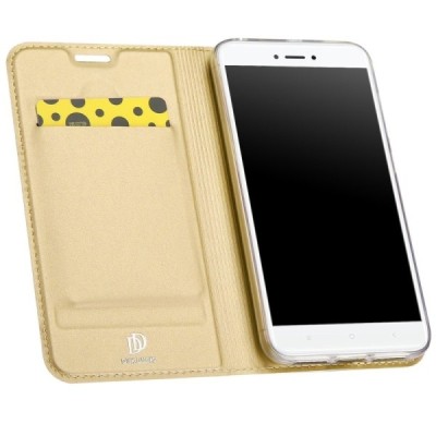 Xiaomi Redmi Note 5A (Y1) „Dux Ducis“ Skin sērijas zelta ādas atvērams maciņš / Vacins.lv